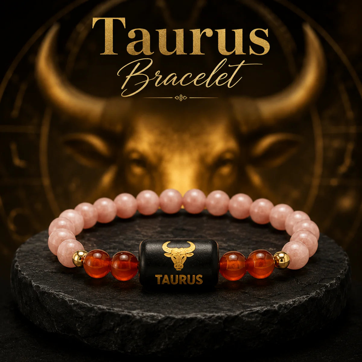 Taurus (वृषभ राशि) | Zodiac Sunstone | Carnelian Bracelet
