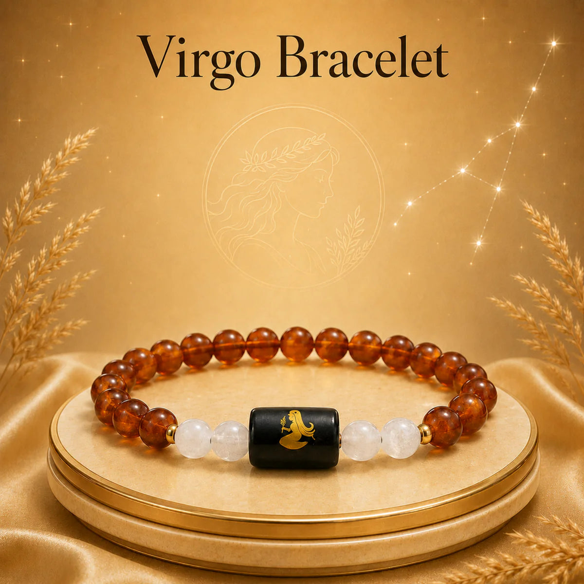 Virgo (कन्या राशि) | Zodiac Carnelian | Milky Quartz Bracelet