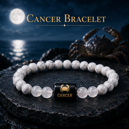 Cancer (कर्क राशि) | Zodiac Howlite | Milky Quartz Bracelet