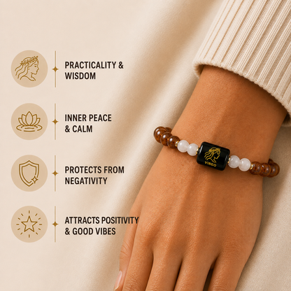 Virgo (कन्या राशि) | Zodiac Carnelian | Milky Quartz Bracelet