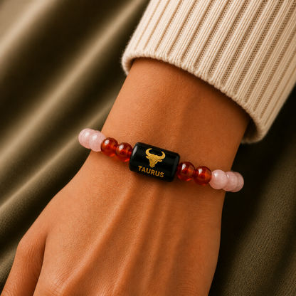 Taurus (वृषभ राशि) | Zodiac Sunstone | Carnelian Bracelet