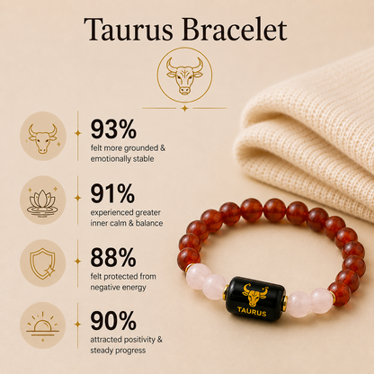 Taurus (वृषभ राशि) | Zodiac Sunstone | Carnelian Bracelet