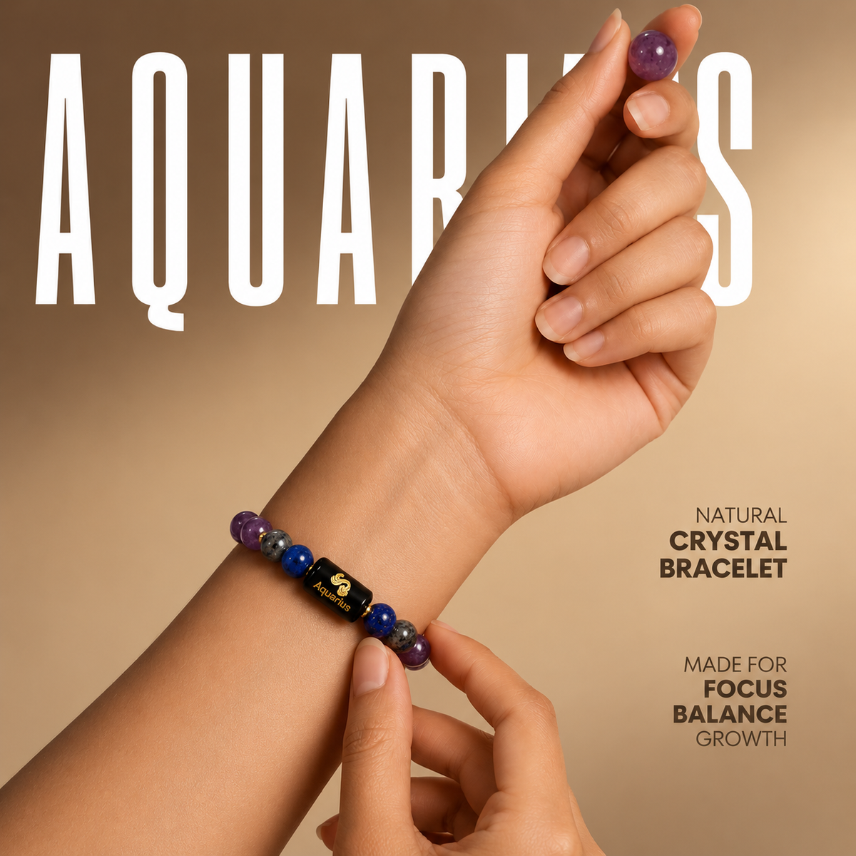 Aquarius (कुंभ राशि) | Zodiac Amethyst | Blue Stone Bracelet