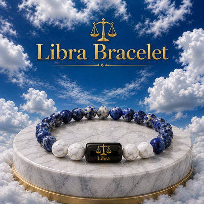 Libra (तुला राशि) | Zodiac Lapis Lazuli | Howlite Bracelet